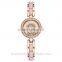 High quality alloy and acrylic band shiny diamond fashion bracelet ladies watch
