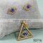 Spain latest model gold plated blue crysyal eye shaped jewelry with diamonds