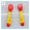 Factory wholesale Food grade soft Kids & Children silicone baby spoon fork, silicone spoon fork with soft head 100% protect baby