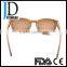 Retro Circle Brown Wood Sunglasses Zebra Fda Hinge Inserted High Quality Sunglasses