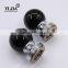 Polished Chrome Finish Black Enamel Door Set Glass Door Knobs
