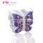 D113 925 butterfly shape charm,enamel two side silver charm for bracelet