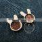 8mm Setting Size Vintage Style Natual Log Wood Bezel Rabbit Ears Round Pendant Setting DIY Findings Supplies 1411147