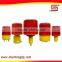 red/yellow solar flashing power led road construction warning strobe light