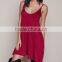 Burgundy dress 2016 latest cami jersey leak back tunic top HST3593