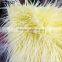 110mm Fur Height Yellow Knitted Fake Fur Fabric Long Pile