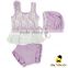 YZA-005 Yiwu Yihong Fashion Sleeveless Sewn Flowers Lace Ruffle Short Smocking Pant Baby Hat Keep Sunshine Newborn Cute Swimwear
