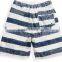 Polyester sublimation striped print beach shorts swim trunk for men