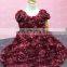 Ed2917 Hot Sale Lovely Cap Sleeve Bow Back Flower Fancy Flower Girl Dress