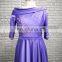 Elegant Purple A Line Long Evening Dresses 2017 With 3/4 Long Sleeve