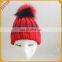 Attractive Design Winter Handmade Gradient color Hats Pompom Beanie Hat Knitted