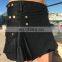 Ladies Black Modern Utility Kilt with Adjustable Straps