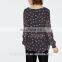 2016 Baiyimo summer sexy women see through blouses fashion V neck long sleeve printed shirt