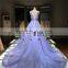 Panyu wedding dress 2016 China wholesale applique lace wedding dresses Panyu Sleeveless illusion Neckline Lace Wedding Gown Blue