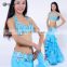 Taiwan hot sales ballroom beaded long belly dance bra and belt and skirt set