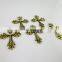 Religious Antique Gold Metal Medal Leaf Cross