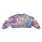 2020 autumn new girls' tie-dye sweater Korean casual short round neck pullover T-shirt top