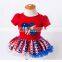 US National Day Baby Harness Dress Set Newborn Baby Stars Flag Set RUFFLE LEGGINGS SHOES