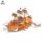 Commercial kids outdoor playground wooden slide, wooden playhouse for children