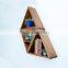 Custom finished hinging wooden triangle shelves, decorative modern wall shelf