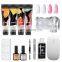 4 pieces poly gel nail extension set base top coat with nail sequins slip solution gift box package