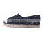 ladies girls factory lazy hand made double espadrilles lace upper mesh casual flat shoes