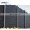 Custom Grey Color Aluminum Post WPC Garden Fence With WPC Fence Panel
