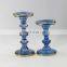 K&B high quality blue glass modern fashion antique geometric candle holder candleholder