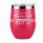 Custom Logo Print insulated 12oz OEM China double wall stainless steel tumbler cup vacuum Sublimation wine Tumbler