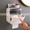 Wall Mounted tissue holder Waterproof living room bathroom paper holder multi-functional napkin box plastic with drawer