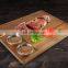 Large Wood Cutting Board for Kitchen with Juice Groove and stainless steel bowls