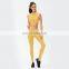 In Stock Custom Logo Sexy Yoga Suit Set Zipper Hollow Out Bra Match Side Pocket Leggings Training Outfit Women Gym Wear Apparel
