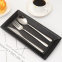 Set of 3 Pieces Black And Silver Colorful Flatware Stainless Steel Cutlery Set With Gift Box