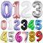 New 40 Inch Gradient Foil Helium Big Number Balloon Digital Aluminum Film Gold Silver Birthday Parties Filled With Air Balloon