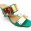 new fashion hot sell green with gold office slipper