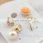 New Sexy Flowers Heels Shoe Asymmetric Earrings Women 18K Gold Plated