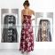 spaghetti strap floral two piece outfit maxi boho dress with button up