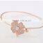 Fashion classic design crystal thin lucky four leaf flower bangle A0034