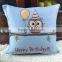 PLUS Hot Owls Design Square Linen and Cotton Cushion Covers