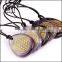 Natural Amethyst Engraved chakra gold Flower of life stone Drop Shape pendant Necklace