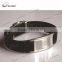 2015 popular stainless steel germanium titanium negative ion silicone bracelet