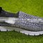 Grey woven slip-on fashion sports shoes