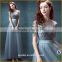 2016 Hot Latest Dress Designs Slim Fit Lace Chiffon Patchwork Dress Women Dresses