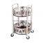 Luxury hotel wine dispense liquor trolley drinks liquor stainless steel trolley service cart wheels