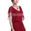 2016 Casual style dress one color V-neck beautiful lady fashion dress for summer season