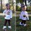 new coming long sleeve fall boutique tripple lace ruffle girl football outfits