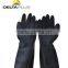 Neoprene dipped cotton flock lined chemical resistance safety gloves