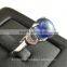 10 MM Blue Star Sapphire Ring Lab-Created Sterling Silver 92.5 Size 7.5