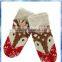 women Lurex knitted deer gloves & mittens for with fluffy cuffs