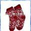 red and white snowflake knitted adult anti slip sock for women